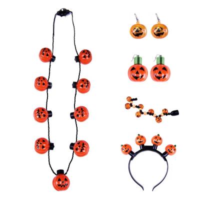 China China led Halloween party led light up pumpkin necklace party favor for sale