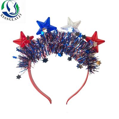 China Plastic and Metal Patriot 4th July National Days Led Star Flashing Headband for sale