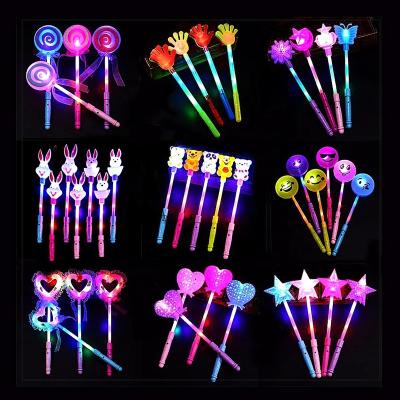 China Kids Favor Toys Various Shapes Glowing Luminous Princess Fairy Lights Led Flashing Stick Party Flash Light Up Magic Wand Toy for sale