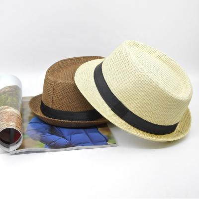 China Wholesale Cuban Checked Panama Straw Fedora Hat For Men's Trilby Hat Kids Adult Casual Summer Sun Beach for sale