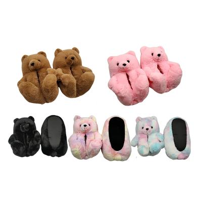 China 2021 Wholesale Teddy Bear Slippers Kids Women Plush Teddy Bear Slippers Fashion Trend Lovely Teddy Bear Slippers for sale