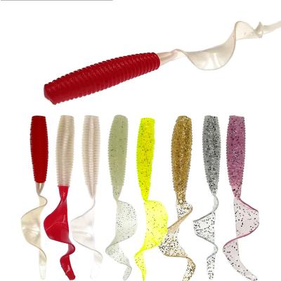 China 10pcs/bag factory price fishing worm silicone lure silicon larvae soft plastic bait shads soft worm for sale