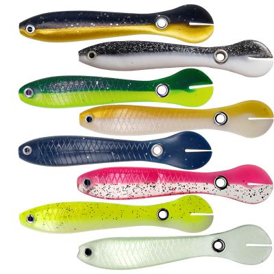 China Newest Model 5pcs/bag Factory Price Artificial Bionic Loach 100mm Soft Plastic 6g Fishing Lures Soft Swim Baits for sale