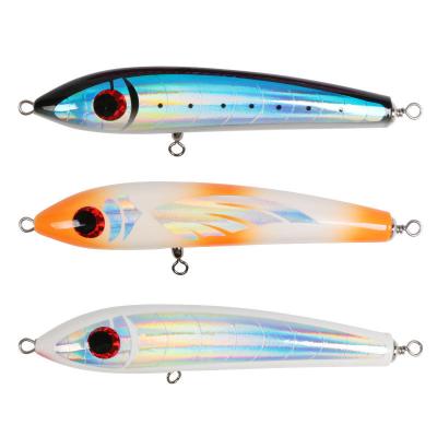 China 23cm 90g High Quality Wooden Water Float Pencil Lure Woodlure Glow Trolling Lure For Saltwater for sale