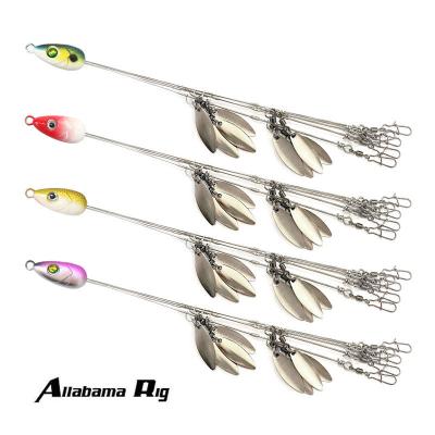 China Metal 2 Groups Alabama Umbrella Fishing Rig Lure 22cm Swivel 22g Spinner Stainless Instant Sea Fishing Sequins for sale