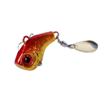 China Metal In Running Hot Sale 10g Metal Ice Mini Bait Jigging Lead Fish Spinner Fishing Lure VIB With Spinning Sequins for sale