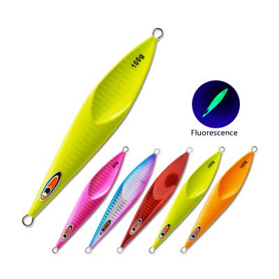 China Slow Casting Alloy 80g 100g 160g Lead Lure Luminous Saltwater Fish Lure Metal Fish Jig Deap Realistic Metal Spoon Lead Jigs for sale