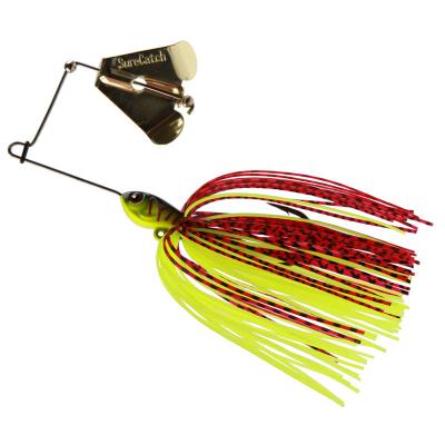 China 2023 Hot Selling Lead+Silicone New Bladed Jig Fishing Lure Rubber Jig Skirt Lure Buzz Bait For Wholesale for sale