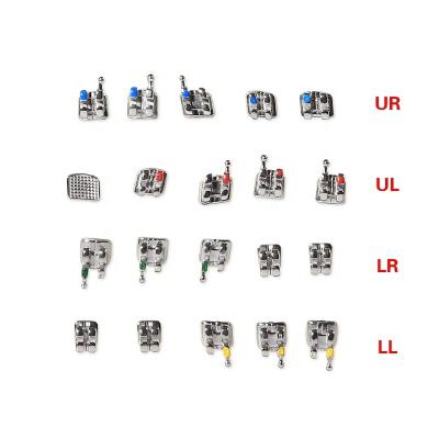 China Dental Metal Equipment 8 Types Dental Orthodontic Brace Bracket /Standard Roth /MBT Mini Slot 022 Hooks 345/3 Metal Material Bracket for sale