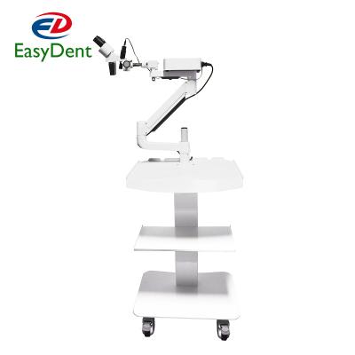 China 5X/10X/15X/20X Optionally Moved Root Canal Microscope 5X 10.5X 15X 20X Magnification Trolley Long Arm Dental Microscope with LED Light and Tray for sale