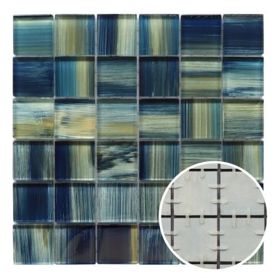 China Parquet Foshan Supplier Inkjet Painting Glass Tiles Mosaic With Dot Mounted for sale