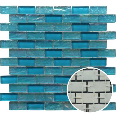 China Dot Mounted Polyurethane Net Glass Parquet Tiles Mosaic Without Mesh for sale