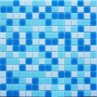 China Blue Glass Parquet 20X20 Swimming Pool Mosaic Slab Art for sale