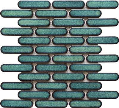 China Chinese style blue green ceramic parquet mosaic for bathroom for sale