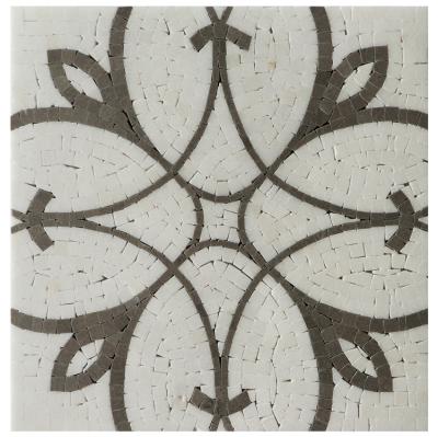 China Parquet Flower Pattern Stone Waterjet Mosaic Slabs For Craft for sale