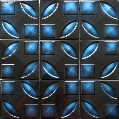 China Parquet Cement Mosaic Tile Moroccan Blue Cement Mosaic Slab For Kitchen for sale