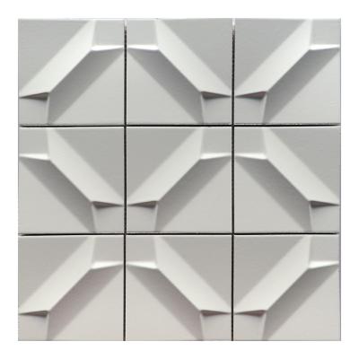 China Parquet Foshan New Design Customizable Square 3D Wall Cement Decorative Mosaic Slabs for sale