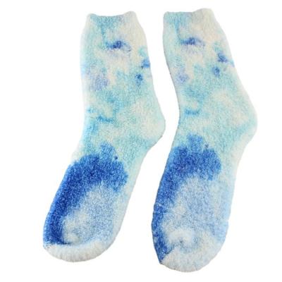 China Custom Logo Antibacterial Thick Warm Polyester Lady Socks Casual Women Autumn And Winter Thickened Fluffy Thermal Socks for sale