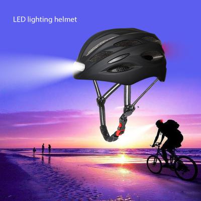 China Protective Head Bicycle Smart Helmet LED Light Up Men And Women Helmet Mountain Bike Outdoor Ultra Light Breathable Riding Led Helmet for sale