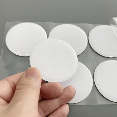 China Waterproof 2 Inch Waterproof Pure White Double Side Dome Epoxy Stickers For Branding for sale