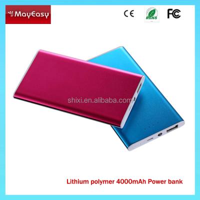 China portable power bank 4000Mah, aluminum alloy factory price portable smart mobile power bank for smartphone for sale