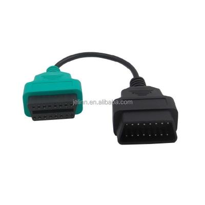 China Car Inspection OBD2 OBDII 16 Pin J1962 Green Male To Female Extension Round Cable for sale