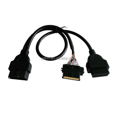 China PVC OBD2 OBDII Male To OBD2 Female And For Renault Cars OBD2 Female Splitter Y Cable for sale