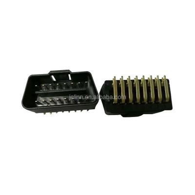 China Fault Code 16 Pin J1962 OBD2 OBDII Male Plug Diagnostic Connector With 90 Degree Right Angle Pins for sale