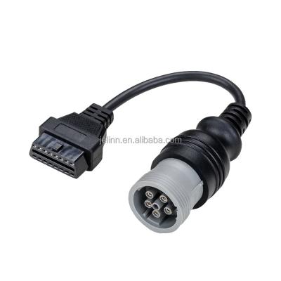 China Car Inspection J1708 German 6-Pin Female To 16-Pin OBD2 OBD-II J1962 Female Cable for sale