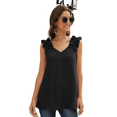 China Summer QUICK DRY Hot Women's V-Neckline Knit Breathable Quick Dry Sleeveless Blouse for sale