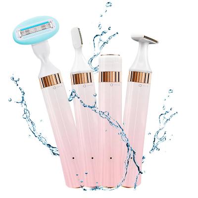 China Car 4 in 1 Lady Hair Shaver Wet and Dry Women's Trimmer Kit for Hand for Armpit and Bikini Body Hair Removal Female Eplilator Shavers for sale