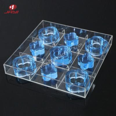 China Fashion JAYI Factory Custom 9 PCS Tic Board Acrylic Tac Toe Decoration Lucite XO Game With Box for sale