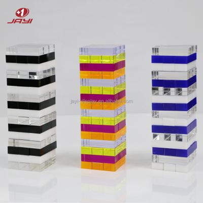 China JAYI Acrylic Various Logo Printing on Colorful Custom Acrylic Tumble Tower Blocks Classic Tumble Tower Classic Game for sale