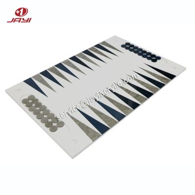 China JAYI Acrylic Factory Custom Board Luxury Lucite Backgammon Set Acrylic Game Decoration for sale