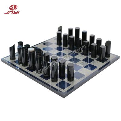 China High-End Clear Acrylic Custom Wholesale Handmade Crystal Chess Game Board Set by JAYI for sale