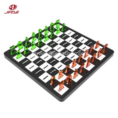 China New Arrived JAYI Luxury Perspex Lucite Chess Board Decorative Acrylic Chess Set Set With Bass Box for sale