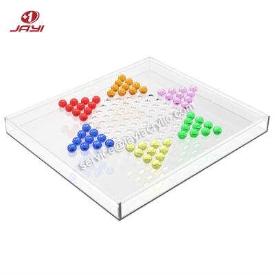 China JAYI Acrylic Chinese Chess Checkers Jumping Chess Board Game Set Kids Intelligent Education Toys Puzzle Chess Toys For Children for sale