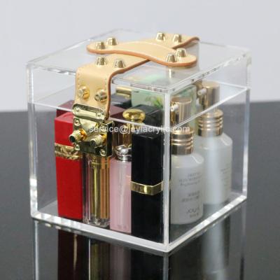 China Factory Wholesale Custom Clear Round Acrylic Gift Plexiglass Factory JAYI Organizer Boxes Luxury Makeup Lipstick Storage Box For Gift for sale