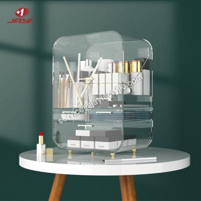 China Viable Wholesale Acrylic Cosmetic Organizer Box Makeup Storage Box JAYI Clear Cosmetic Storage Box for sale