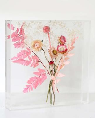 China Custom Luxury Acrylic Packing Box Acrylic Dry Flower Clear Keepsake Box for sale