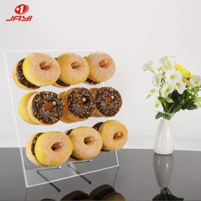 China Clear 9 Pillars Durable Custom Donut Display Rack Acrylic Donut Stand Holder For Wedding Decor Birthday Party Supplies for sale