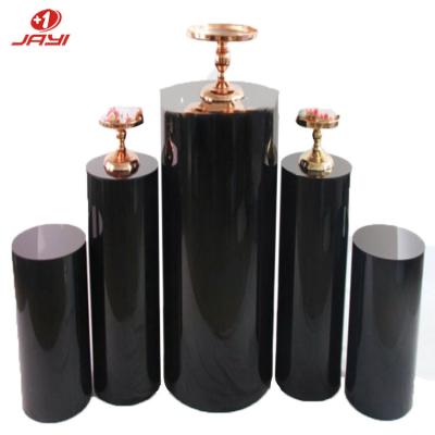 China Wedding Party Decoration JAYI Custom Wedding Pedestals Dessert Stage Decoration Table Cake Flower Stand Acrylic Pillars For Wedding Party for sale