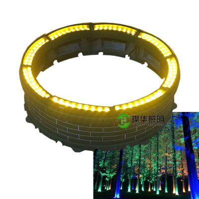 China White Garden RGB DC24V ip65 Circle Round Tree Park Yard Lamp Led Hug Outdoor Spotlight 18Wx8 144W for sale