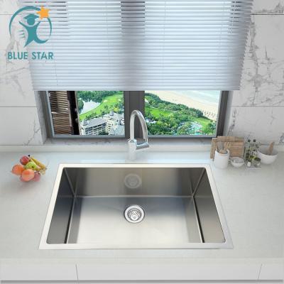 China Without Family Handmade Kitchen Sink Faucet Stainless Steel Farmhouse Single Bowl Sink for sale