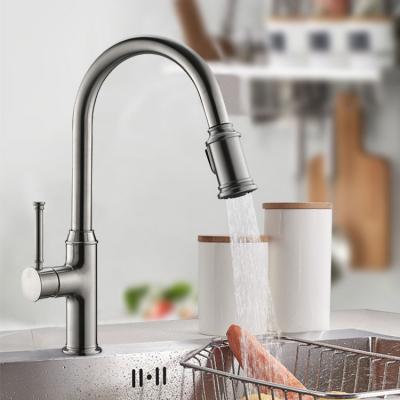 China Pull Out Spray Pull Down Hot And Cold Commercial Kitchen Sink Faucet Black Cupc OEM Style Brass Lead Surface Cheap Ceramic Graphic for sale