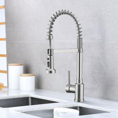 China Pull Out Spray Hot And Cold Water Flexible Hose For Kitchen Faucet Kitchen Sink Type 304 Stainless Steel With Pull Out Spout Black Color Sale for sale