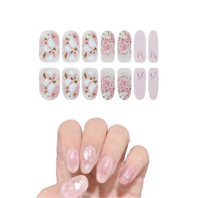 China Easy Apply Durable Non-Toxic Environmental Protection Nail Tip Stickers Wholesale Full Cover Nail Wraps for sale