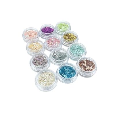 China 12 Styles Nail Glitter 12 Colors DIY Festival Decoration Sequins High Grade Heart Christmas Glitter Nail for sale