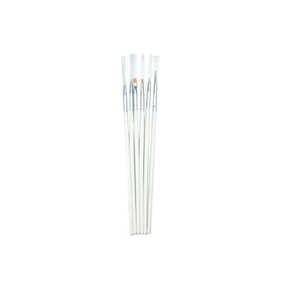 China Durable 6 Pcs/Popular Coating Acrylic Gel White Thin Nail Art Drawing Brush Set Nail Brush Set for sale