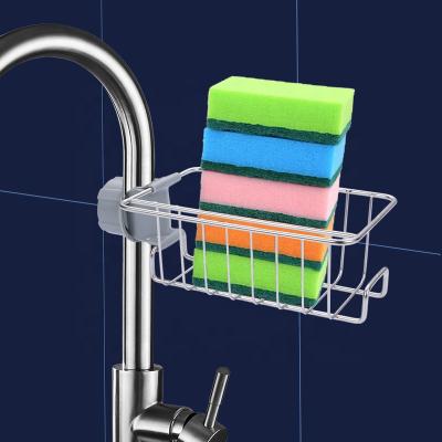 China Modern Stainless Steel Soap Sponge Shelf Soap Sponge Storage Rack Faucet Hanging Rack Sponge Hanging Rack for sale